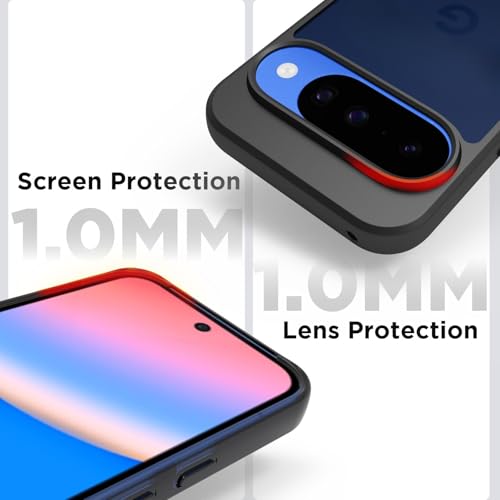 Image of RIGGEAR Shockproof Sleek Hybrid Armor Back Cover Case for Google Pixel 10 / Pixel 10 Pro (Smoke Black Matte PC + Black TPU Bumper)