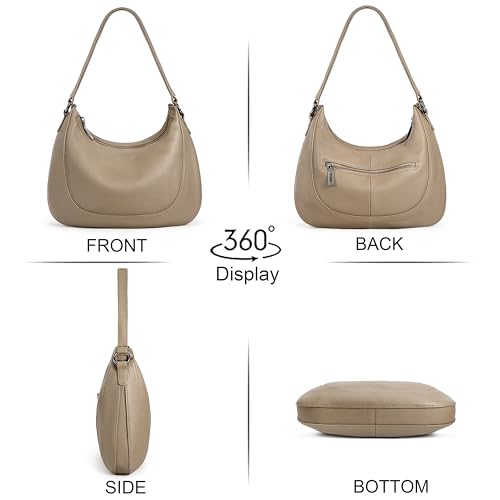 YALUXE Women’s Real Cowhide Leather Shoulder Bag Crescent Underarm Handbag Trendy Purse4