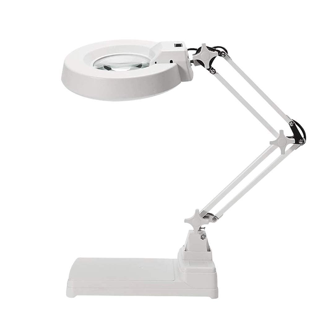 Składana lupa/lampa Lupa stołowa Biała/niebieska szklana elektroniczna lupa 10/20 razy wisdom