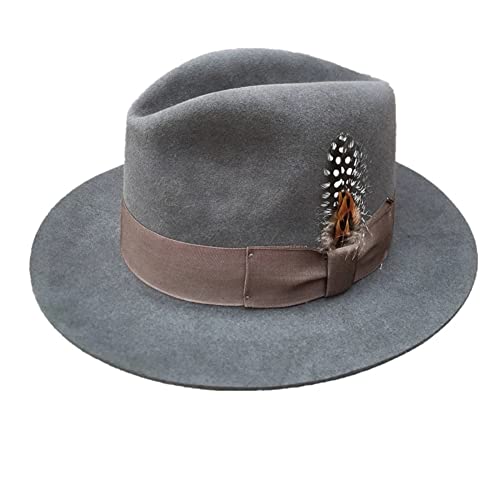 Chapeau-de-Luxe-Angora-Fedora-Michael-Jackson-Gentleman-Hat-Noir-Gris-Vintage-Western-Cowboy-Hat-Chapeau-Melon-Retro-pour-Hommes-Chapeau-Fedora-Chapeau-de-Jazz-a-Large-BordGrisXL-61cm