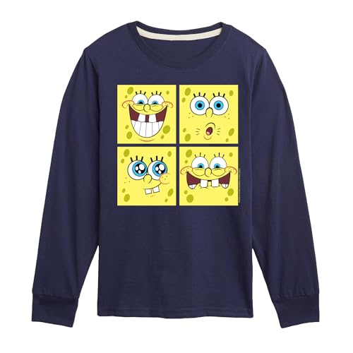HYBRID APPAREL - Spongebob Squarepants - Spongebob Face - Toddler & Youth Long Sleeve Graphic T-Shirt