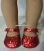 RUBY RED Sparkle Glitter Shoes for American Girl, or 18 Inch Dolls, or Bitty Baby from THE WISHLIST STORE ONLY