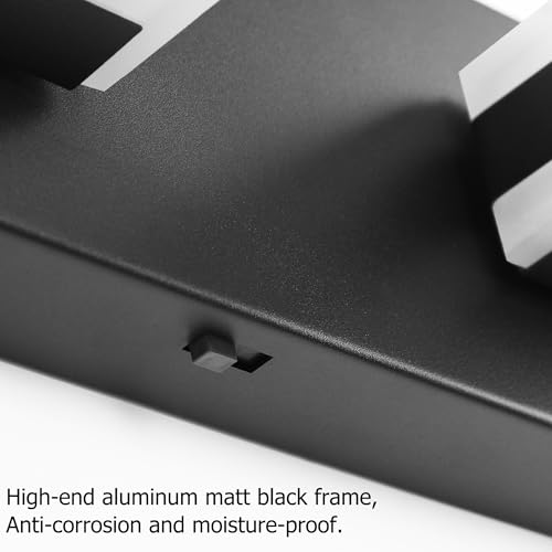 Image of SOLFART Bathroom Vanity Lights, Adjustable Black Matt Black Vanity Light for Bathroom,LED Light Fixtures Over Mirror,5 Color Temperature 4 Lights 5CCT
