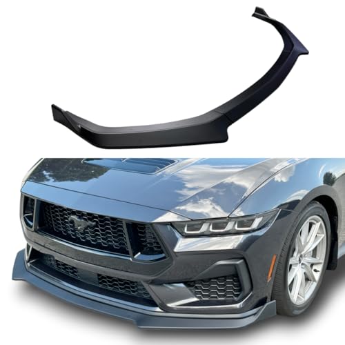 JSD 3-Piece Front Bumper Lip Chin Spoiler for 2024 2025 Mustang GT, EcoBoost Without Performance Pack,Matte Black