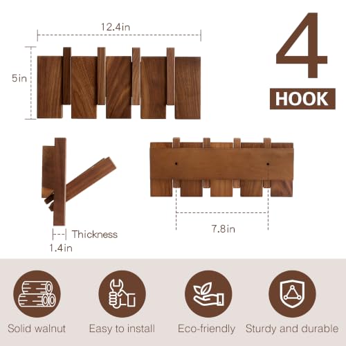 Wooden-Coat-Hooks-Wall-Mounted-Coat-Rack-Hanger-Wall-Mount-with-4-Hooks-Heavy-Duty-Coat-Hooks-for-Hanging-CoatsKeysHatsRobeTowelsPlantsBags-Home-Decor-Gift-Walnut