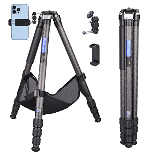 - Treppiede compatto in fibra di carbonio con borsa in pietra resistente supporto per fotocamera da viaggio per Canon Sony Nikon DSLR SLR Digital Camcorder carico massimo 20.4 kg