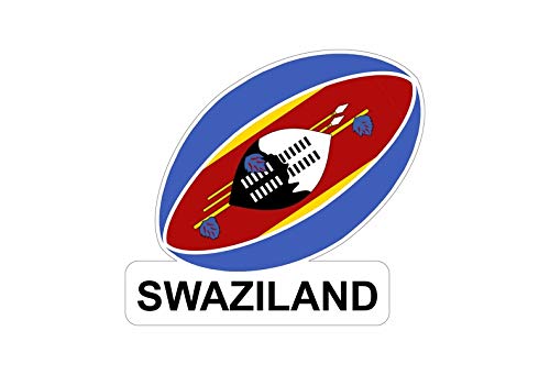 Akachafactory Autocollant Sticker Voiture Moto Drapeau Ballon Rugby Swaziland eswatini