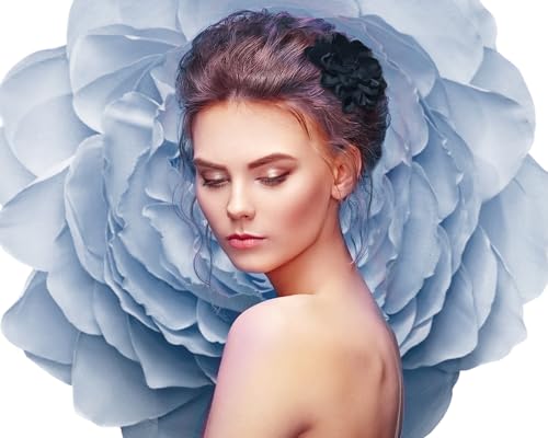 Image of Fabric Rose Flower Brooch Pin 4 Inch Large Handmade Satin Floral Lapel Pin for Women Girls Wedding Party Dance Dress Clothes Decoration