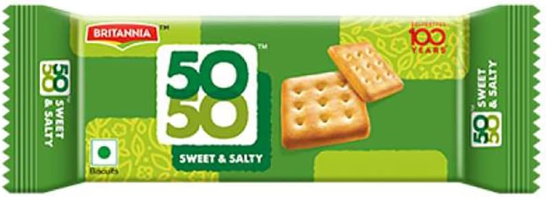 Crackers 50 50 Sweet and Salty Biscuit 2.19oz (62g) - Delicious, Light & Crispy Grocery Cookies - Best Treat for Friends & Family (Pack of 24)