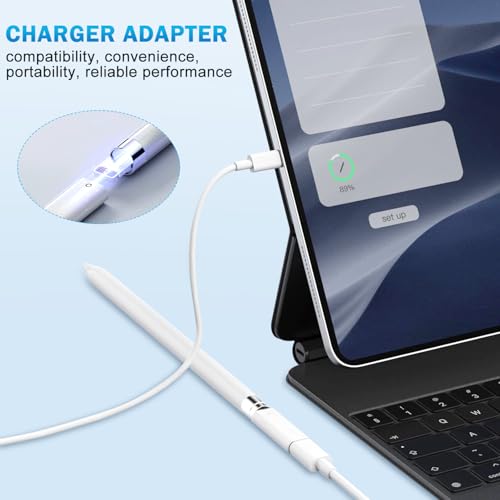 Image of TecoKart Accessories Set for Apple Pencil, 4 Pcs Tips Compatible with Apple Pencil 2nd /1st Generation, 2 Pcs Magnetic Replacement Caps and 1 Pcs Charging Adapter Compatible with Apple Pencil 1st Gen