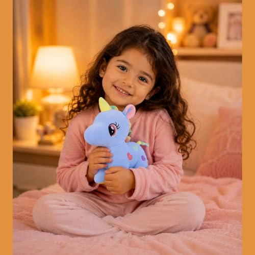 Image of Blue Unicorn 25cm | Ultra Soft Plush Stuffed Toy | Cute Hugging Pillow | Gift for Kids Boys Girls