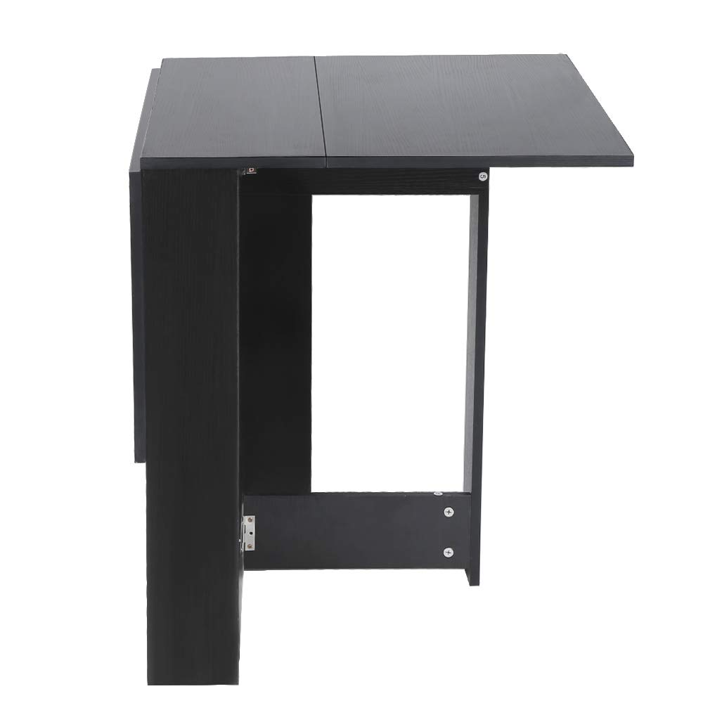 LANTUS Tavolo Consolle a Ribalta con Vano Mensola, Tavolino da Salotto e Cucina Pieghevole Salvaspazio,Tavolo Richiudibile, Tavolo Pieghevole, Legno,per 4-6 Persone (103 * 76 * 73,4 cm (nero))