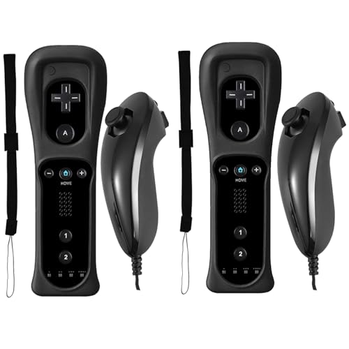 Burcica Remote and Nunchuck Controller per Wii Wii U (confezione da 2)