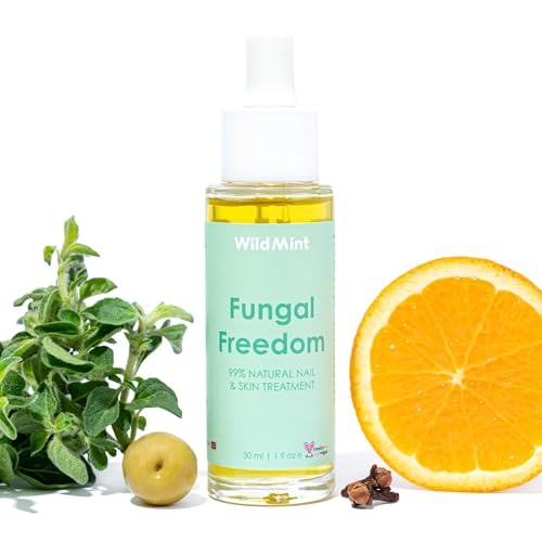 WildMint Fungal Freedom Nail & Skin Oil | Natural Antifungal Treatment with Tea Tree Oregano & Clove | Soothes Restores & Hydrates | Fungal Treatment for Toenails & Scalp | Vegan Made in the UK