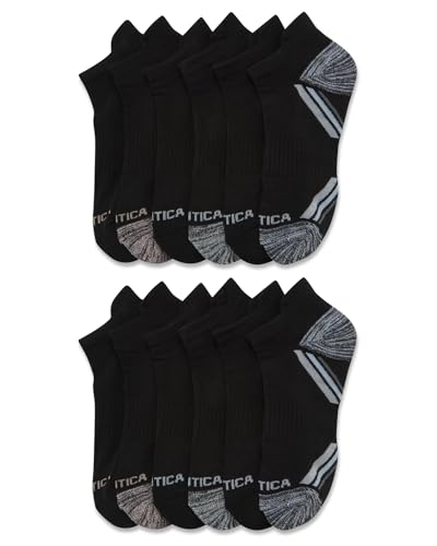 Image of Nautica Womens Low Cut Socks with Tab Mesh Cushioned Ankle Socks, 12 Pack | Breathable Mesh Fabric, Protective Tab, Cushioned Key Areas, Banded Arch Support, Low Cut Ankle, Shoe Size 4-10