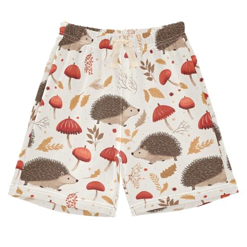 J JOYSAY Mushroom Hedgehogs Toddler Baby Boy Shorts Casual Athletic Shorts with Drawstring Elastic Waist Baby Shorts Bottoms for 3T Baby Kids