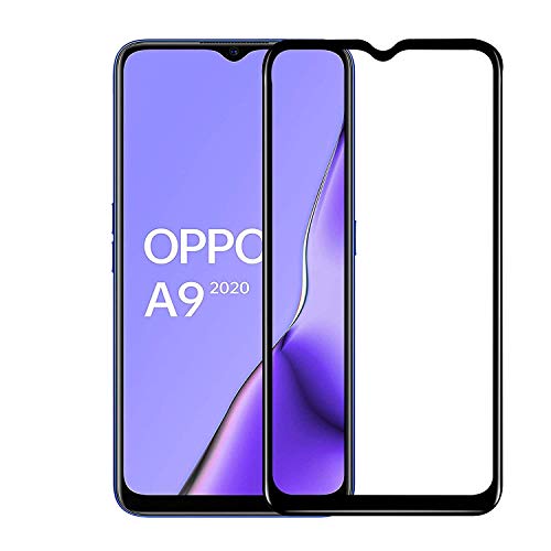 Image of Tempered Glass Screen Protector Compatible For Oppo A9 2020 Full Screen Coverage (Except Edge to Edge) and Free Complete Easy Installation kit.