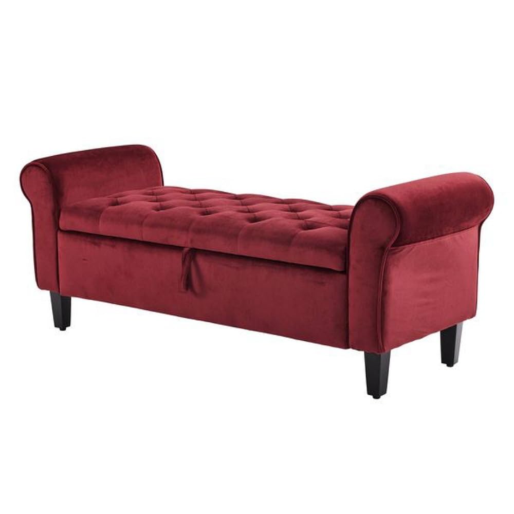 HOMECREST armrest Storage Couch Bench Ottoman Bench 2 Seater Sofa Settee for livingroom badroom Office-image-22