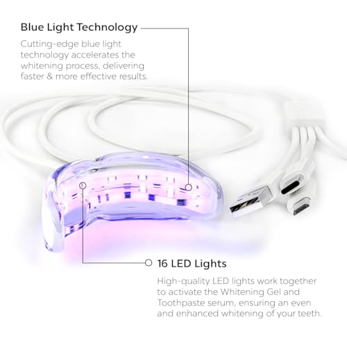 Image of Bilistic Pro-Series Tooth Polisher and Teeth Whitening Power Pack LED Light | Professional At-Home Polisher with Corded Handpiece and Detox Serum | Brighter Image Lab