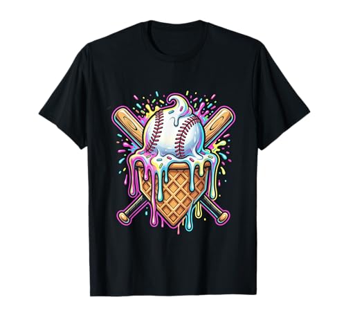 Baseball Drip for Boys Ice Cream Drip Baseball Stuff Lover T-Shirt