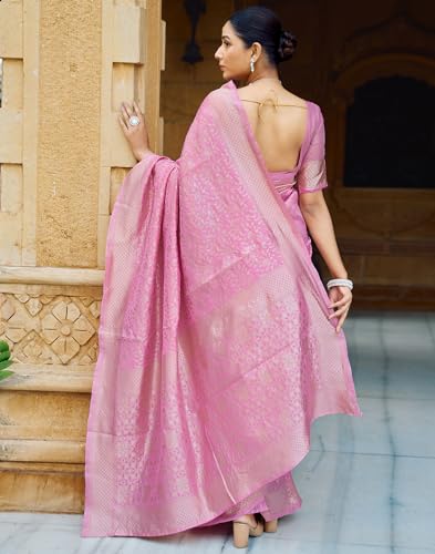 Image of SIRIL Women's Jacquard Kanjivaram Soft Silk Saree Pure Silk With Unstitched Blouse Piece