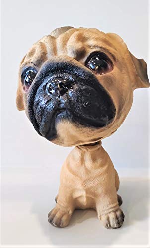 Image of Awestuffs Dog Bobblehead Resin Bobblehead Action Figure for Car, Desk, Office, Home Decor (Pug)
