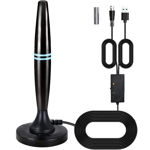 TV Antenna for Smart TV Amplified HDTV Indoor Digital Antenna with 350 Mile Range Support for 4K 1080p Fire TV Stick and All Old TVs, Outdoor Smart Antenna Black