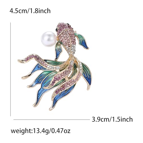 Image of Rhinestone Goldfish Brooches and Pins for Women Fashion Accessories Clothing Pins