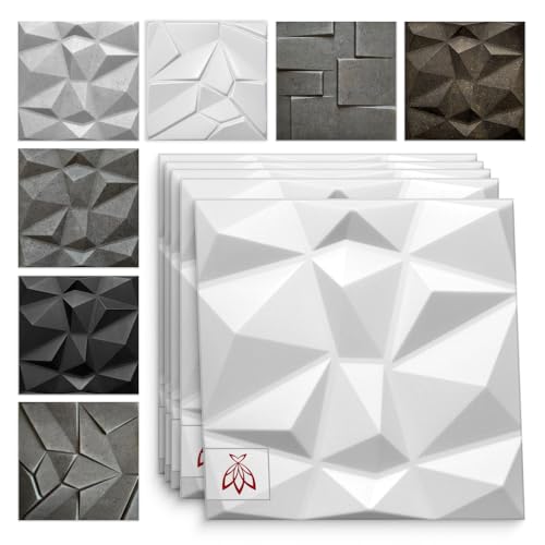 6 kvm / 3D väggpaneler, väggdekoration, väggbeklädnad, takpaneler, paneler, diamantvit polystyren frigolit XPS (6 kvm = 24 stycken)