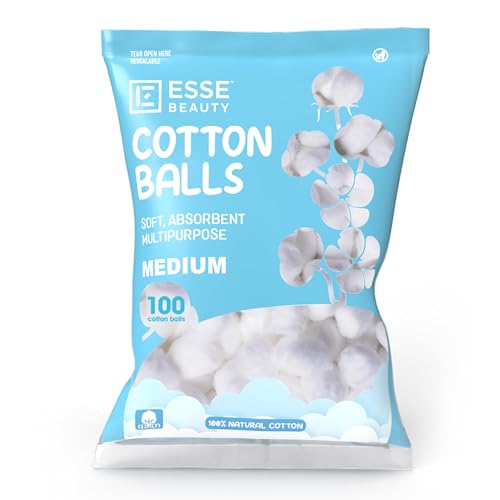 Essentialz Beauty Cotton Balls Medium | Soft Absorbent and Multipurpose | 100 Count