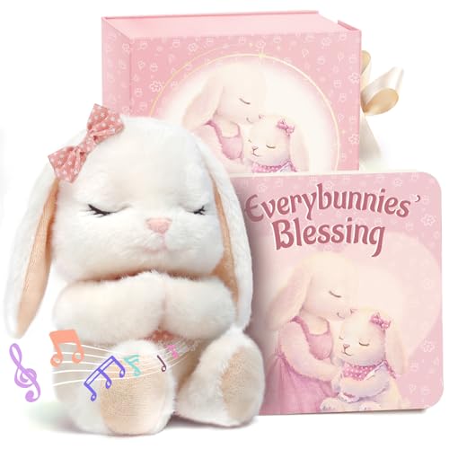 Baptism Gifts for Girl, Catholic Christening, Baby Dedication & Baptismal Gift Set for Baby Girls & Kids, with 9" Musical Praying Bunny Plush Toy & Everybunnies' Blessing Book in Keepsake Box Baptism Gifts for Girl, Catholic Christening, Baby Dedication & Baptismal Gift Set for Baby Girls & Kids, with 9" Musical Praying Bunny Plush Toy & Everybunnies' Blessing Book in Keepsake Box