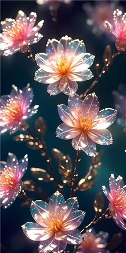 Diamond Painting Paysage pour Salon | Kit Broderie Diamant Frais Fleur 32x64in