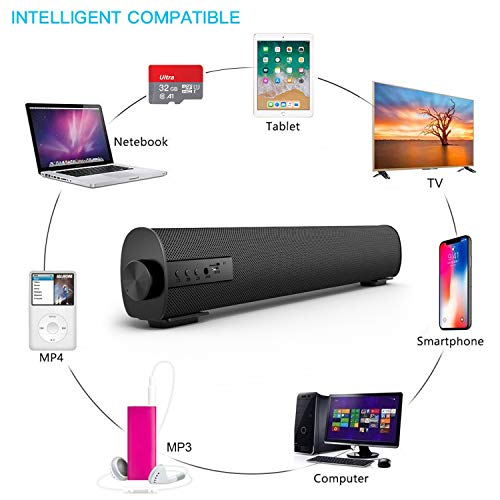 Portable Soundbar for TV/PC, Outdoor/Indoor Wired 
