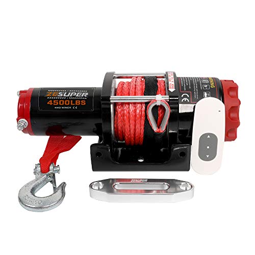 ZESUPER 4500-lb Waterproof Winch Electric Winch Kit, Waterproof IP67 Electric Winch with Hawse