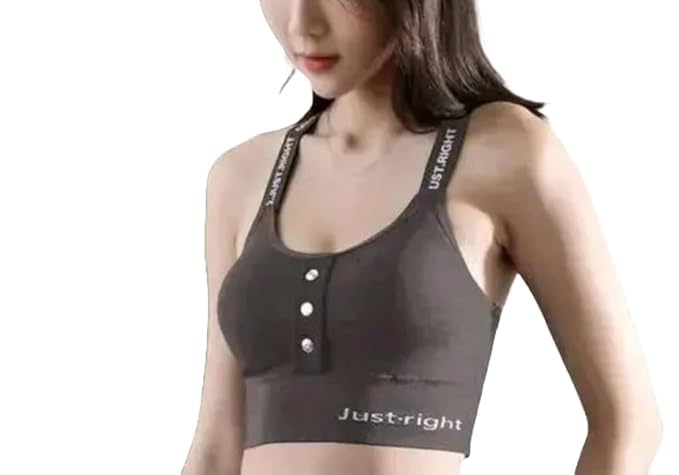 ARYANSH Shoppe Women's Padded Just Right Print Running Cross Black High Impact Sport Yoga Gym Workout Fitness Bra Tank Crop Top-picture-24