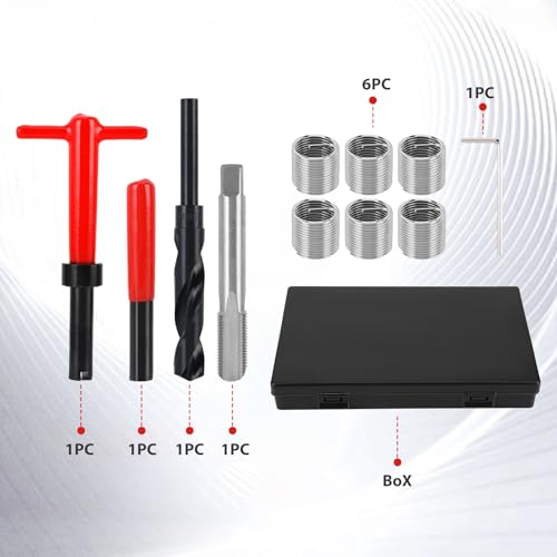 Juego Helicoidal de 16x1,5 Mm, M16x1,5, Insertos Roscados, 11 Uds., Kit de Reparación de Roscas, Llave de Taladro Trenzado de Acero Inoxidable, Herramienta de Inserción de Grifo