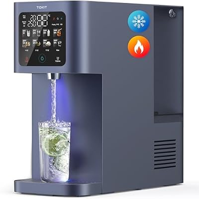 TOKIT Reverse Osmosis Water Filter Countertop T1 Ultra Cold & Hot Dual UV Water Dispenser 5? Cooling and Instant Heating RO Water Filtration System 8 Temp Choice, NSF/ANSI 58, No Installation for Home