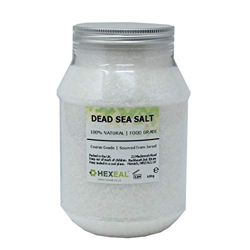 Hexeal DEAD SEA SALT | 600g Jar | 100% Natural | FCC Food Grade