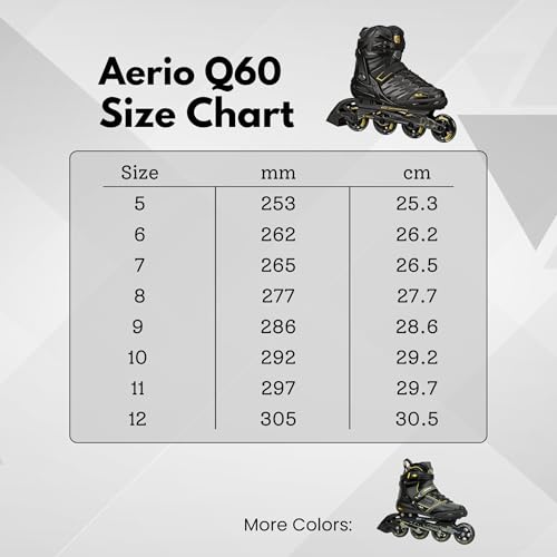 Roller Derby AERIO Q-60 Men's Inline Skates, Black/Yellow, Size 9