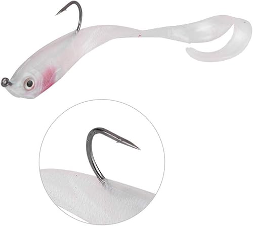 Miniatura 6 de Señuelos de pesca suaves, 5 piezas de cebos suaves artificiales con anzuelo para pesca en agua salada y agua dulce