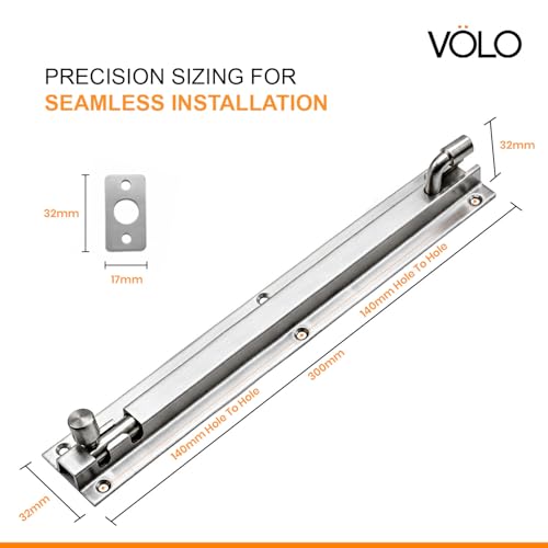 Image of Volo L Shape /Marble Stainless Steel Towerbolt /Door Latch, Pack of 2 Pieces (300mm (12 Inch))