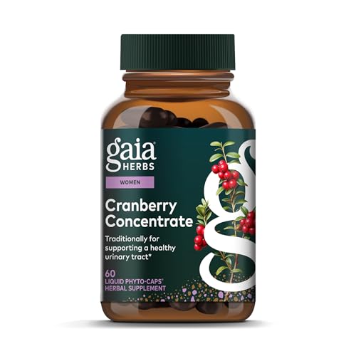 Gaia Herbs Cranberry Concentrate - Traditionally for Helping to Maintain Urinary Tract Health* - Made with Cranberry Fruit Juice Extract - 60 Vegan Liquid Phyto-Caps (60 Servings)