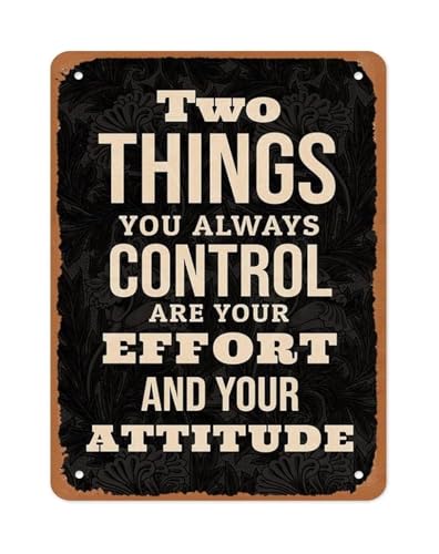 BHBHCPZGR Effort and Attitude Quote Metal Sign Motivational Mindset Scandinavian