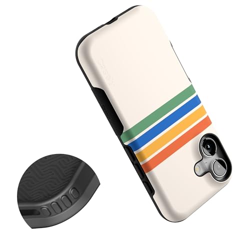 Coque iPhone 17 Casely Totally Groovy à rayures arc-en-ciel compatible MagSafe - 5