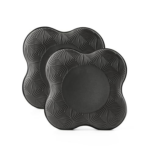 Myga Yoga Support Pads – Pack of 2 Foam Knee Pads for Wrists, Knees, Elbows, Hands & Feet – Non-Slip, Lightweight & Travel-Friendly Joint Cushions for Pilates & Floor Exercise – Black/Grey (Black)