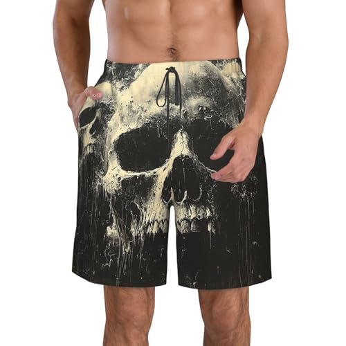 Anceky Maillot de Bain, Short de Plage, Maillot de Bain, Motif tête de Mort, Noir foncé, Art Vintage Anceky Maillot de Bain, Short de Plage, Maillot de Bain, Motif tête de Mort, Noir foncé, Art Vintage