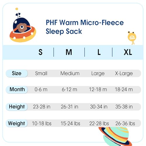Image of PHF 3 Pack Warm Micro-Fleece Baby Sleep Sack 6-12 Months, Soft Baby Wearable Blanket, 2-Way Zipper Sleeping Bags, Comfy Toddler Sleeping Sack for Boys, Medium Size, Space