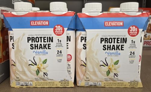 Elevation High Performance Protein Shake Vanilla 44fl oz 1.3L (Two Packs)