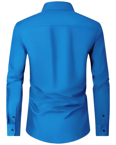 Image of Men's Dress Shirts Long Sleeve Wrinkle Free Business Button Down Shirt | Regular Fit, Adjustable Cuffs, Spread collar, Skin-Friendly, Casual, Easy Care, Regular Fit, for Wedding Vacation Work Office
