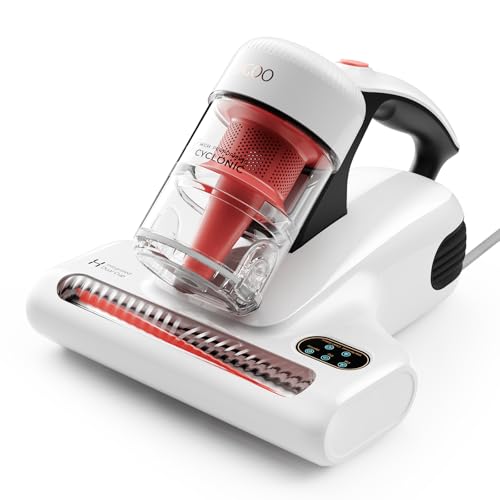 JIGOO Aspirateur Matelas Anti Acariens avec Affichage LED Intelligent, Capteur de Poussière d'acariens, lumière UV-C, Combat Les punaises de lit, Élimine...